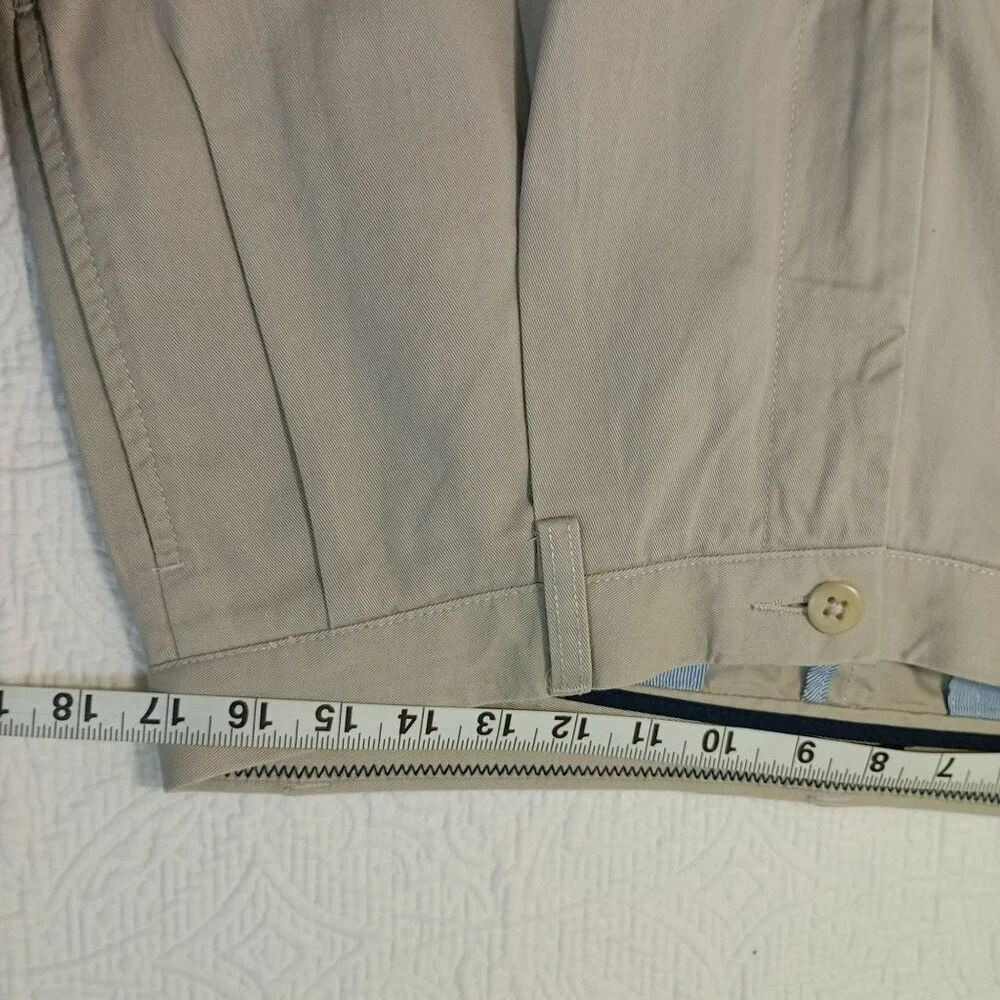 Nautica Pants Pleated Khaki Mens 33Wx30L 100% Cotton Business or Casual